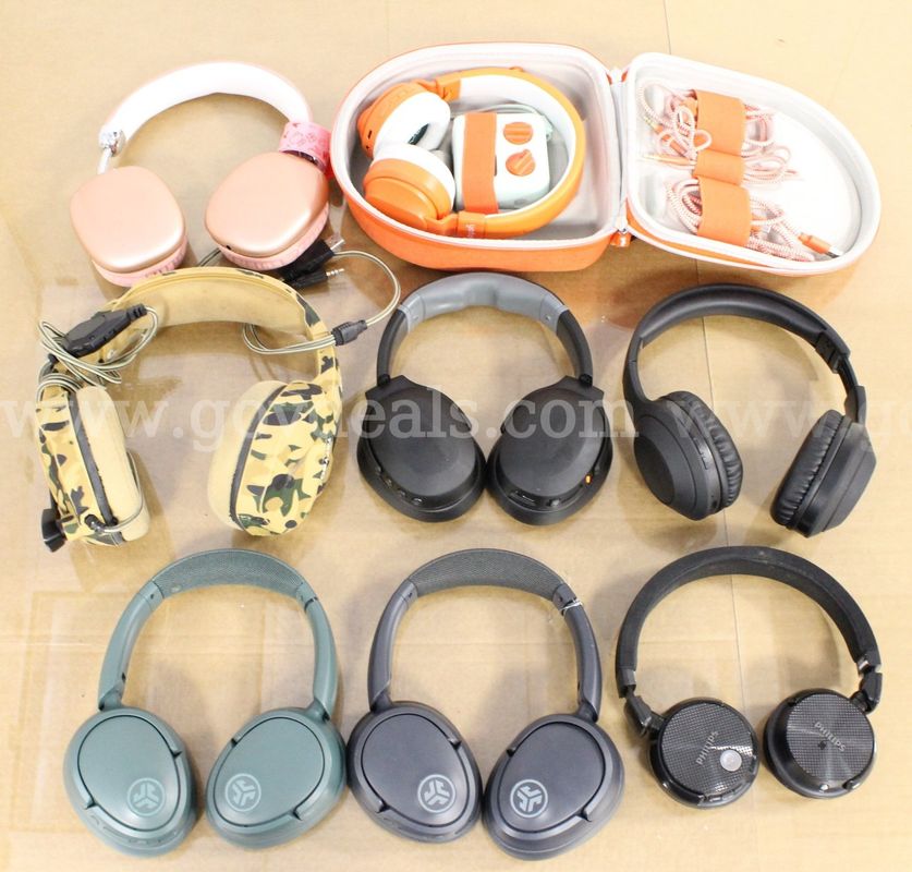 Approximately 6 lbs. of Assorted Headphones/etc., #36329
