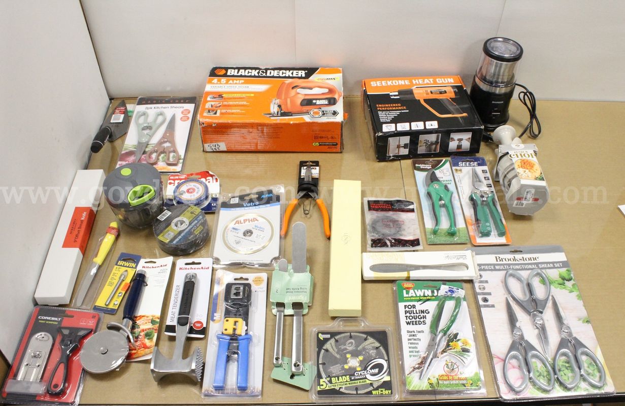 1 Box of Assorted NEW or Lightly Used Items/Tools/Household/Etc., #35917, **PICK UP ONLY**