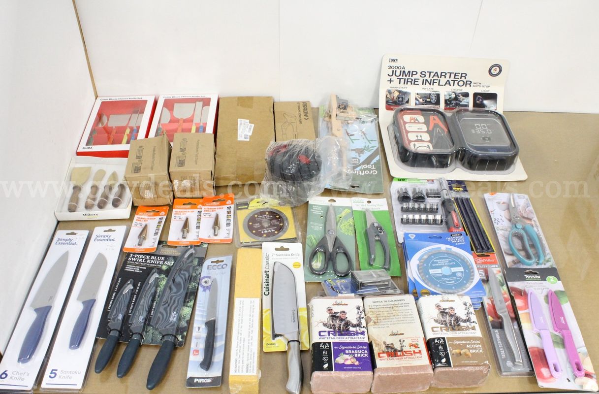 1 Box of Assorted NEW or Lightly Used Items/Tools/Household/Etc., #36382, **PICK UP ONLY**