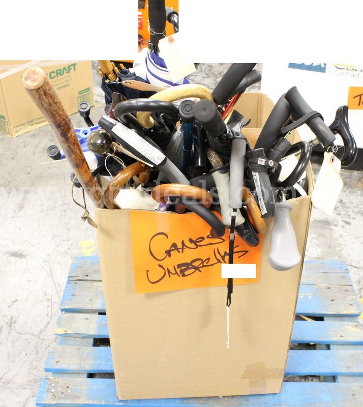 Assorted Handicap Items/Canes/Umbrellas, #36255, **PICK UP ONLY**BOX NOT INCLD**
