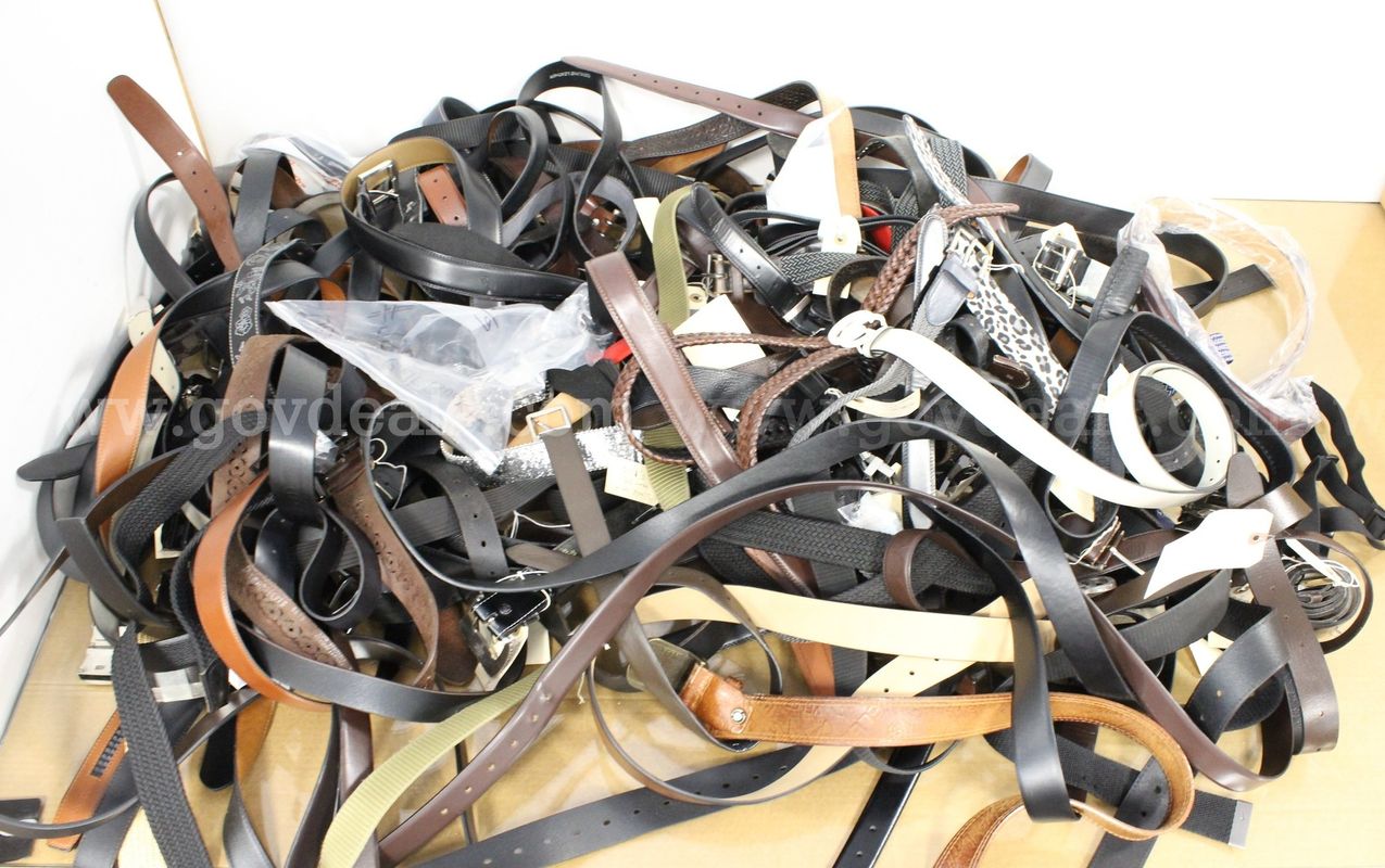 1 Box of Assorted Belts/etc., #36292, **PICK UP ONLY**