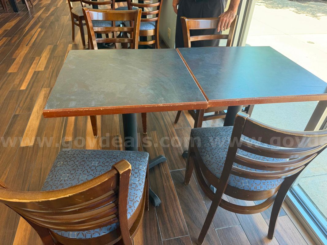 Restaurant style tables and chairs