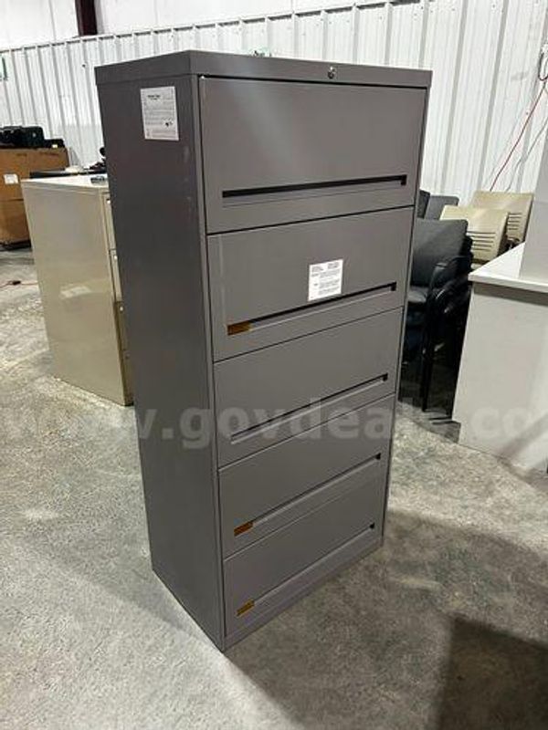 Grey Metal 5-Drawer Filing Cabinet (222912 NB)