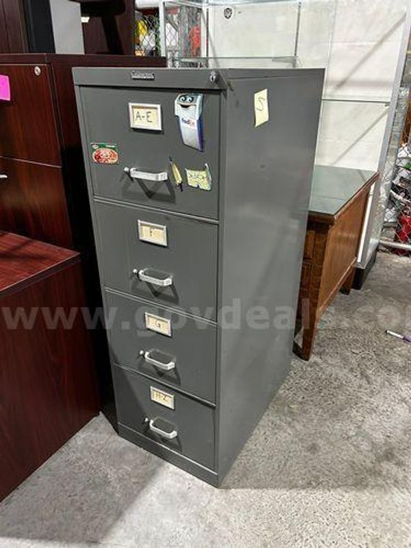 Wood Science Tables and Metal Filing Cabinet (224106 NB)
