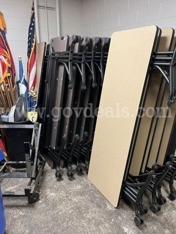 Folding Tables w/Beige & Brown Tops (226450 BT)
