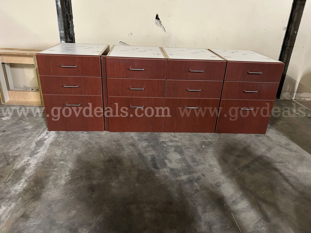3 Drawer Wood Cabinets (Lot of 4)