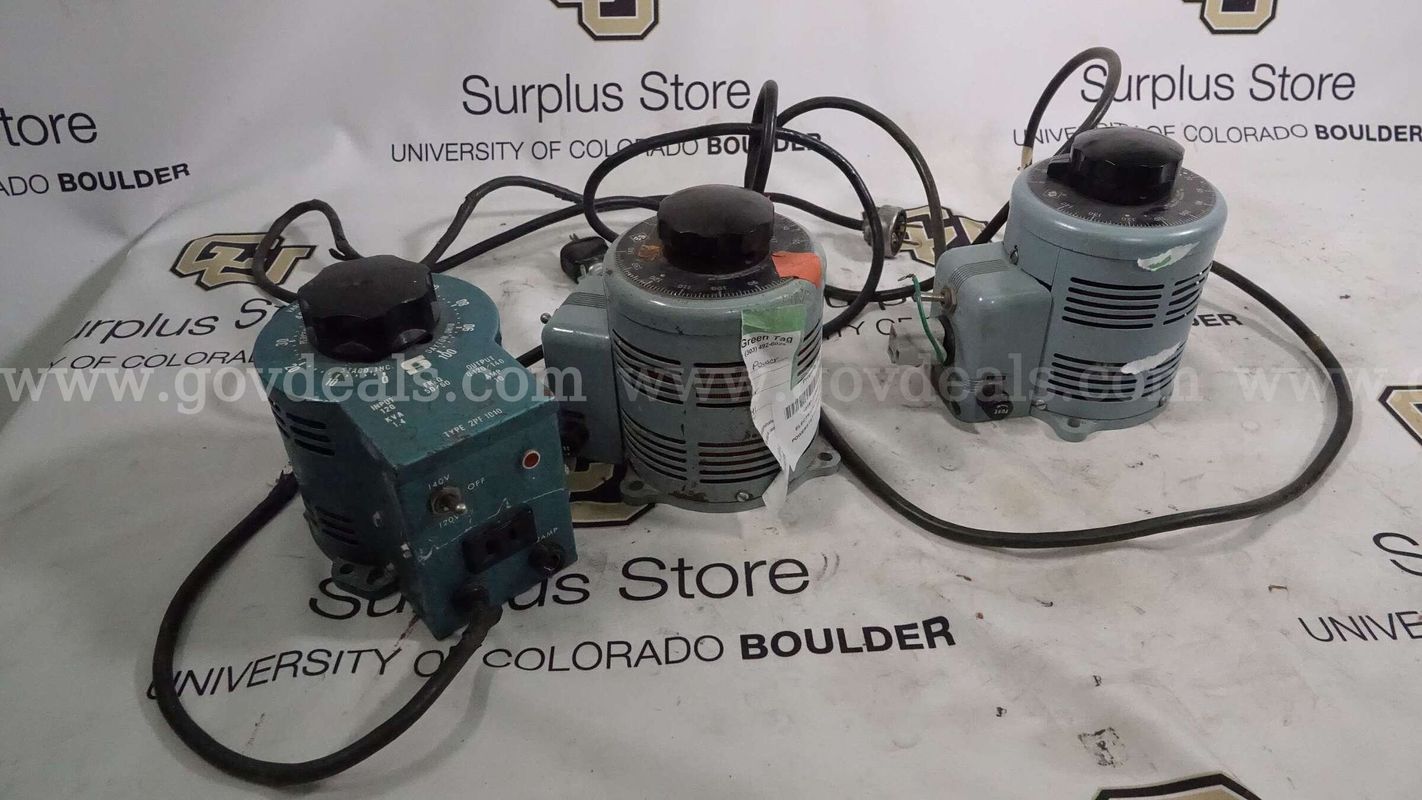Lot of 3 Power Supplies, Powerstat Power Supply, Variable Auto Transformer Type 2PF 1010,