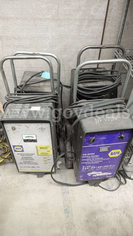 Lot of four NAPA Professional Battery Charger and Starters, for parts only,