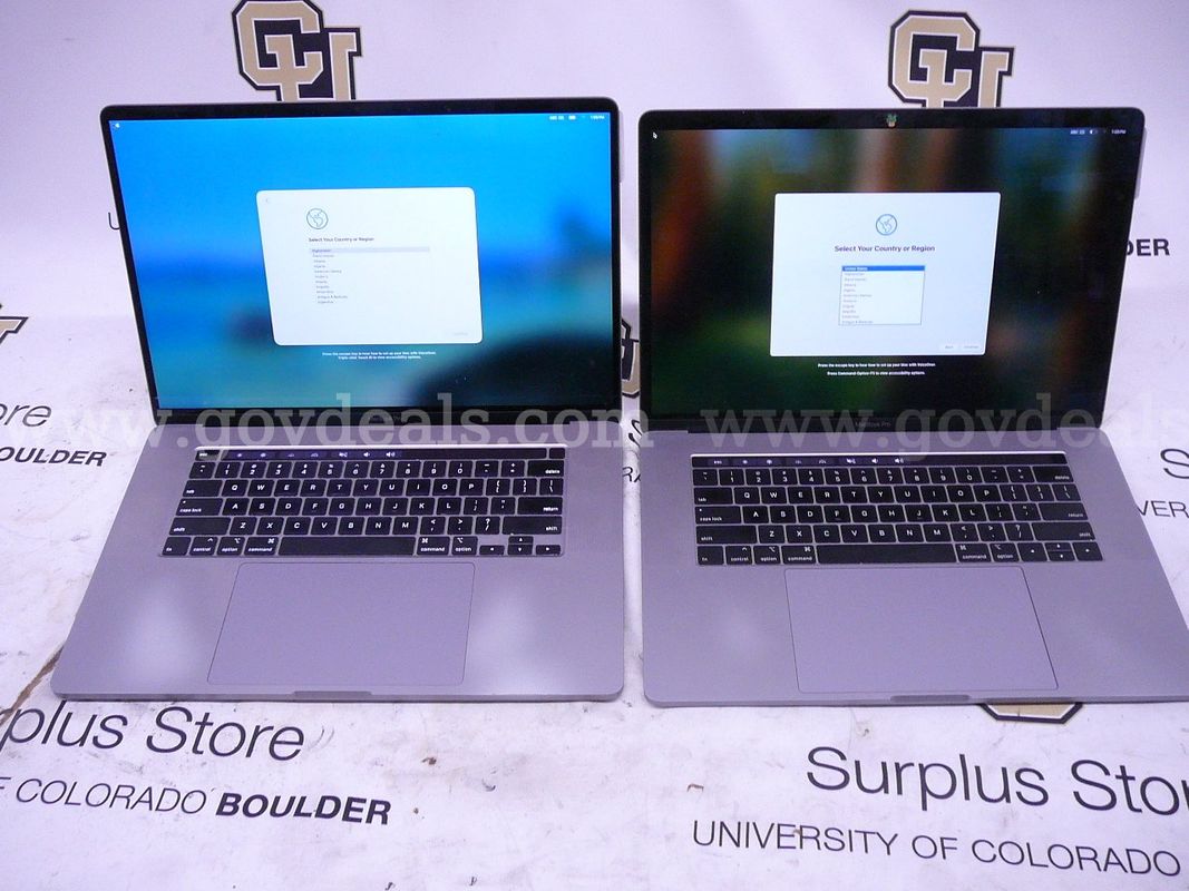 Lot of 2 2019 Apple Macbook Pro Laptop Computers (Battery Service Recommended)