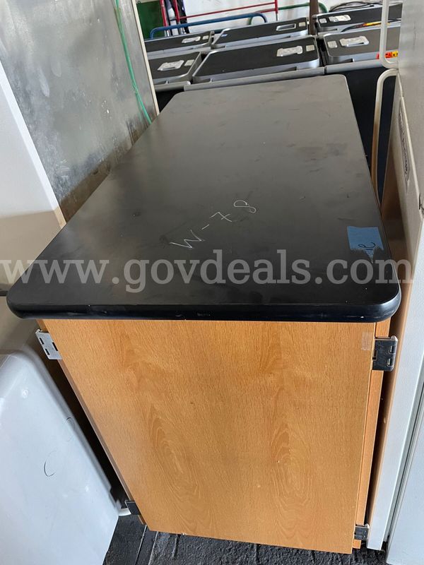 Lot of science tables and pallet of microscopes and lights