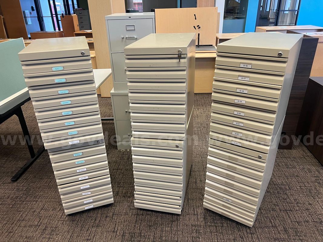 Lot of 6 Metal Filing Cabinets