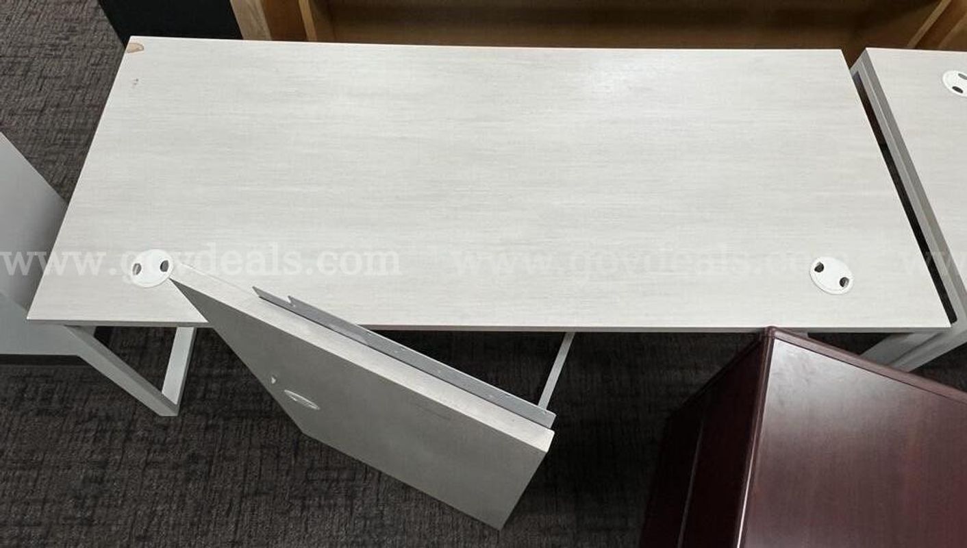 L-Shaped Gray Hon Desks (Lot of 2)