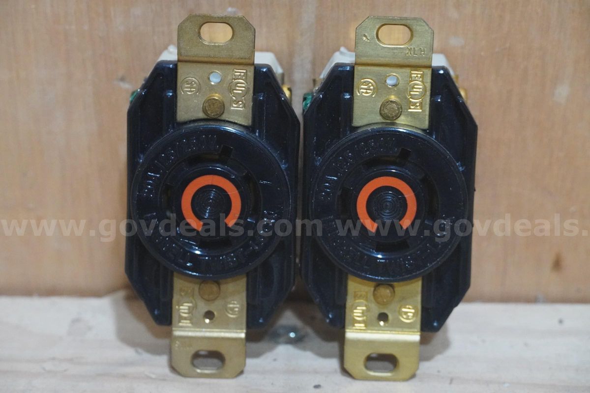 Pair of Hubbell 20A 125/250V Twist Lock Receptacles