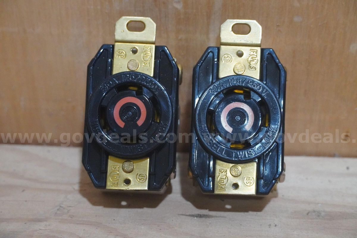 Pair of Hubbell 30A 125/250V Twist Lock Receptacles