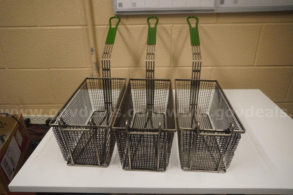 Three 12.5" X 6" X 6" Fryer Baskets