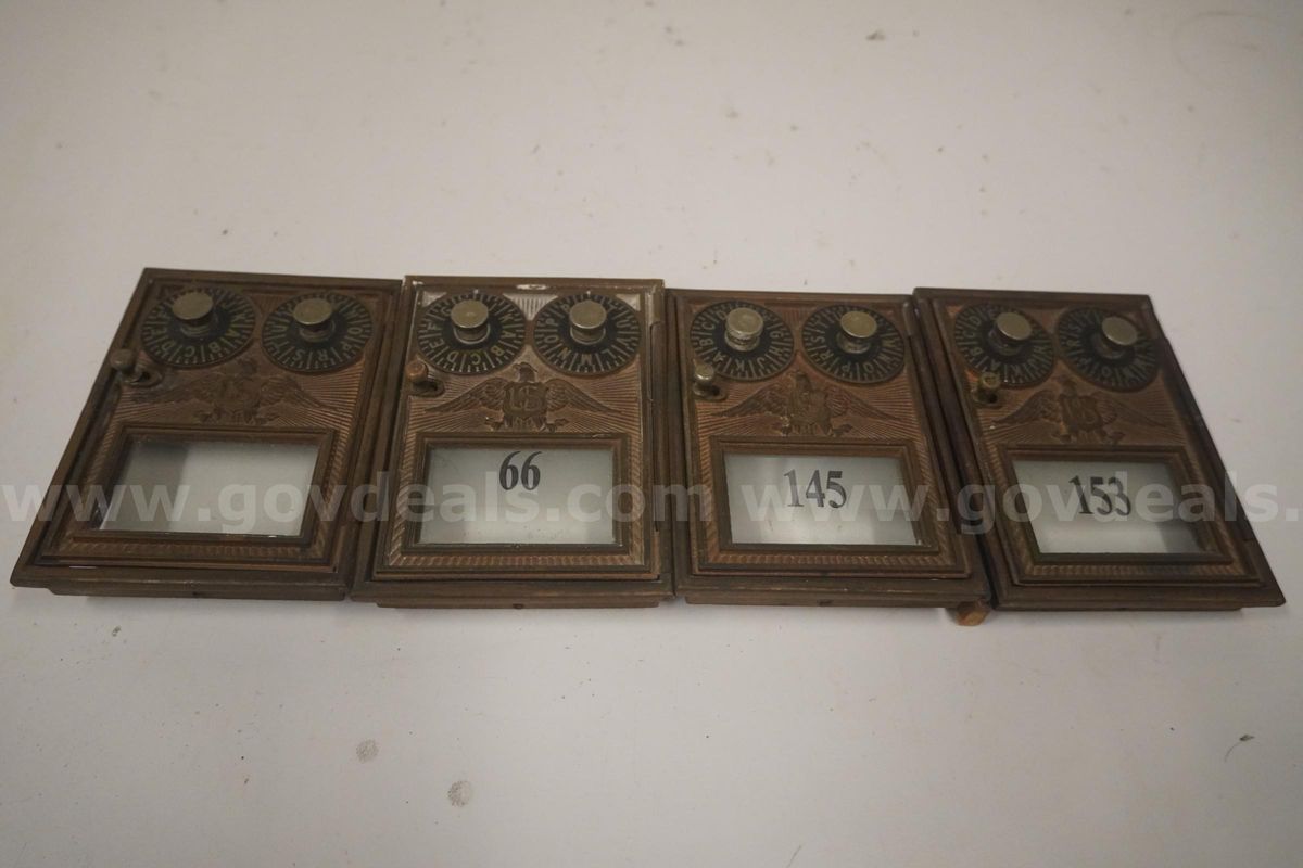 Four Vintage Mailbox Doors