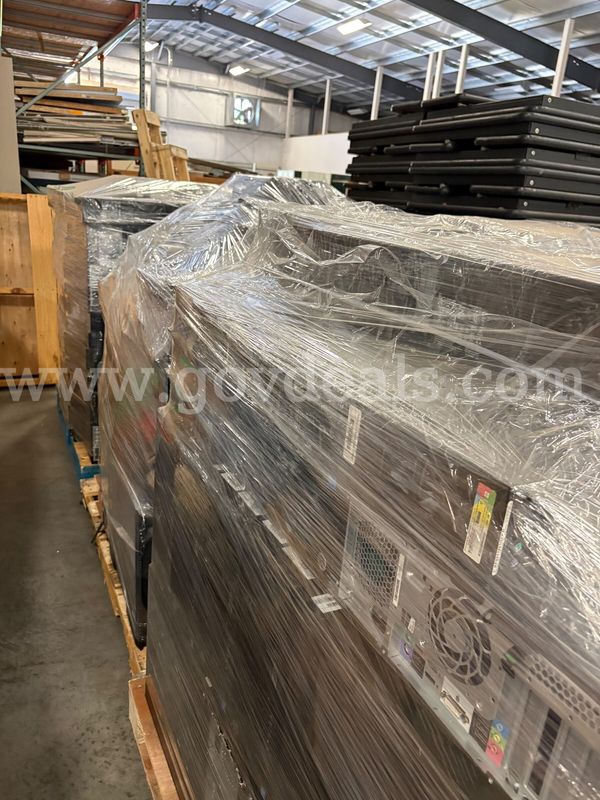 (5) Pallets of Desktop Computers (Mostly computers also w/Projectors, Printers, & Misc, items)