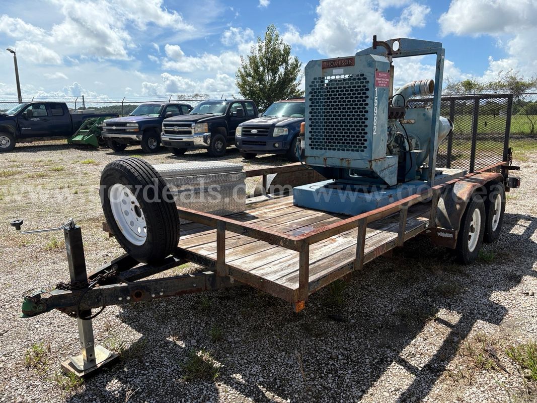 TRAILER--UTILITY 16' TANDEM and 6" WATER PUMP