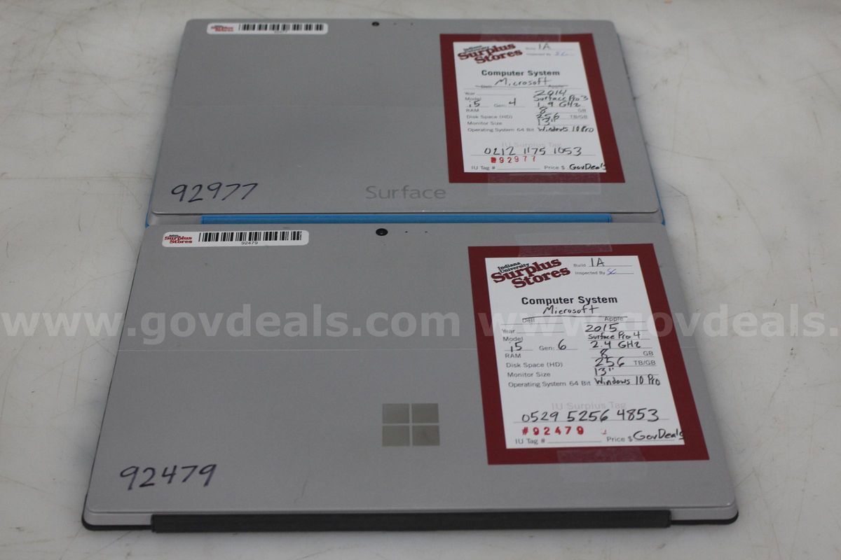 Lot of (2) Microsoft Surface Pro 2-in-1 Laptops