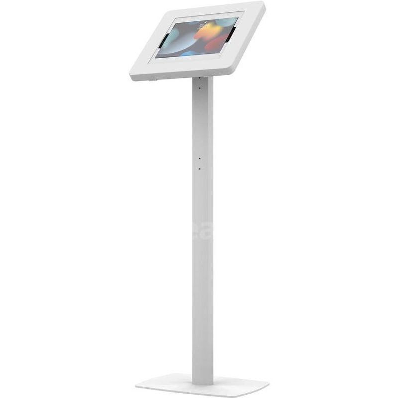 CTA Digital Premium Thin Profile Floor Stand with Large Security Enclosure (White) 2 UNITS