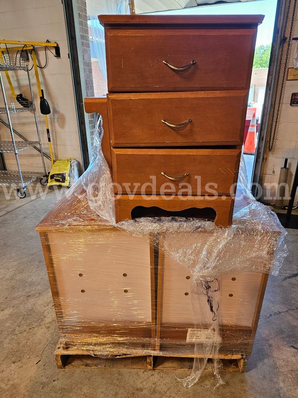Lot of 9 - Wooden 3 Drawer Night Stands