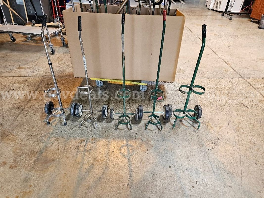 Lot of 18 - Single/Double Cylinder Oxygen Tank Carts W/Wheels