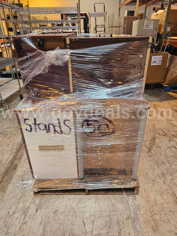 Lot of 6 - 5 Wooden Night Stands & 1 Two Door Wooden Cabinet