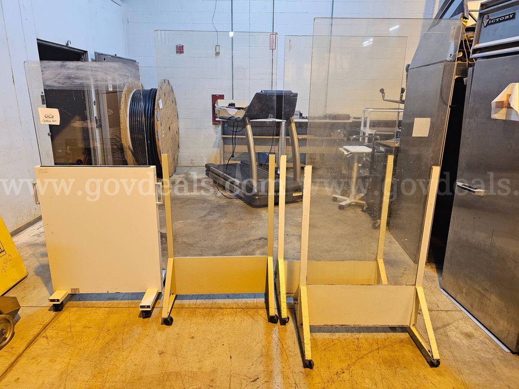 Lot of 4 - Radiation Protection Shields W/One Height Adjustable Radiation Shield