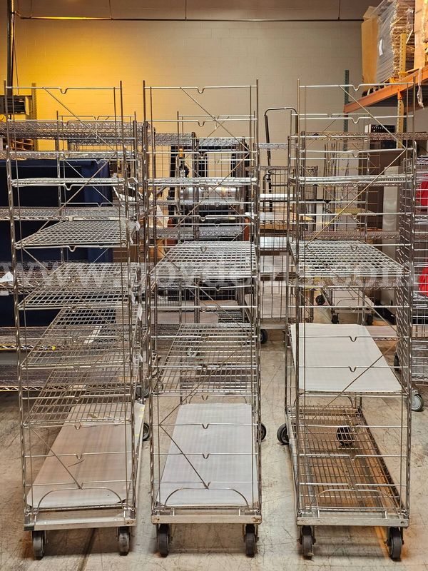 Lot of 3 - Metal Racks W/Wheels - 5 Ft. Wide X 6 Ft. 7.5 " Tall