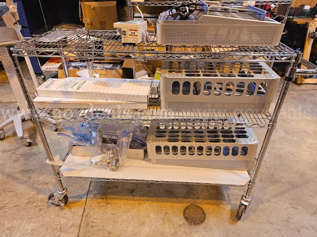 Miscellaneous Surgical Equipment W/Metal Rack On Wheels Included 4ft.W X 3ft.5.5" Tall