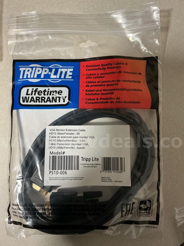 TRIPP LITE VGA MONITOR EXTENSION CABLE 8 (UNITS)