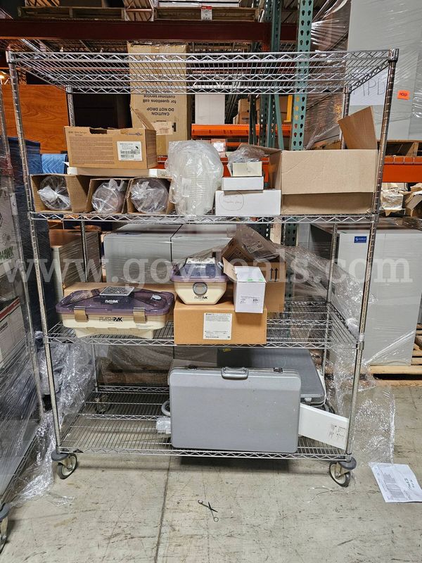 Miscellaneous Medical Supplies - W/Metal Rack On Wheels