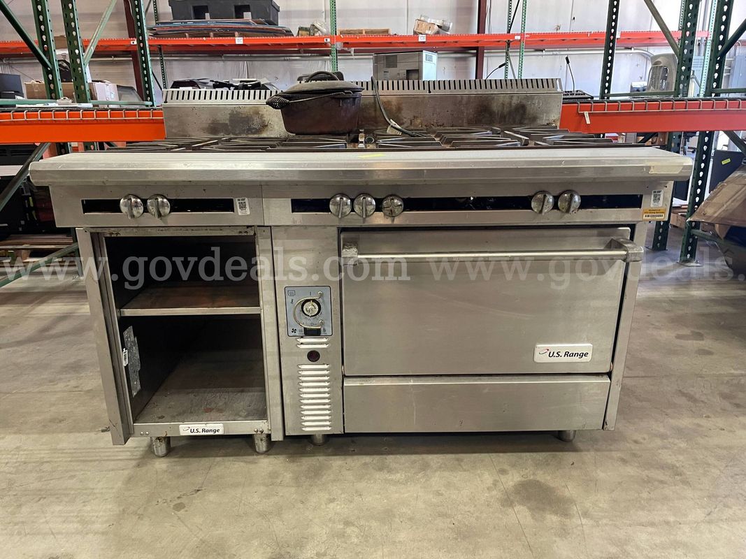 U.S. Range Commercial Gas Range with Oven Base
