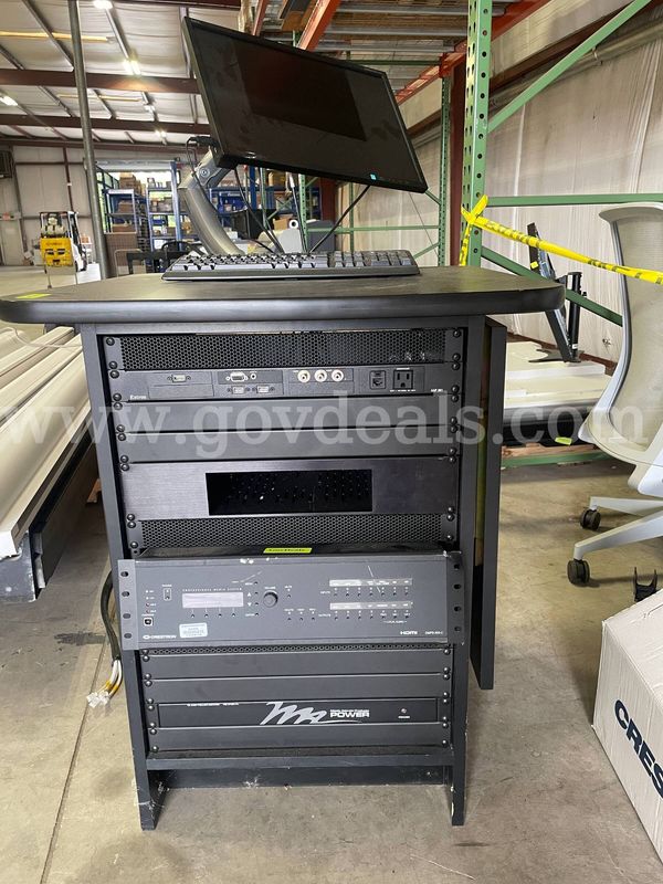 Custom integrated audiovisual (AV) lectern / multimedia presentation
