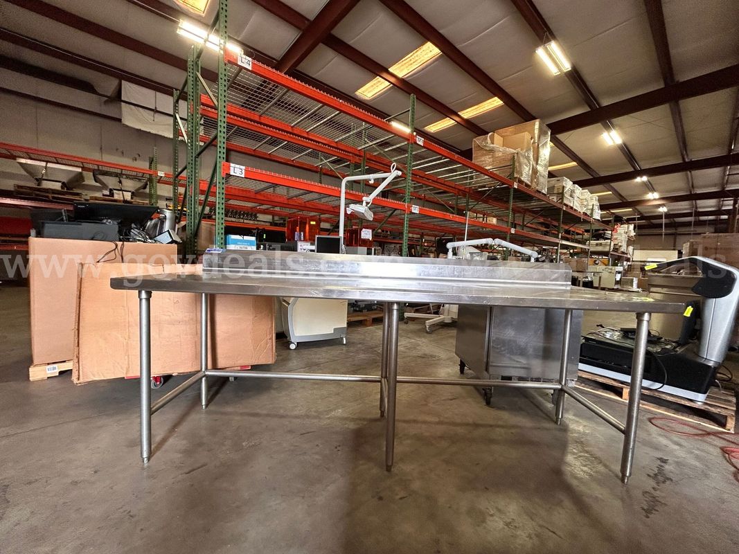 8-foot commercial stainless-steel work/prep table