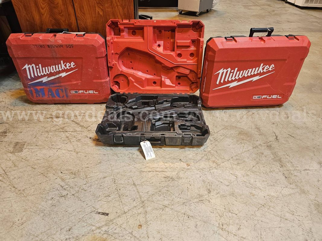 Lot of 3 - Red Milwaukee M18 Fuel Tool Cases - Empty