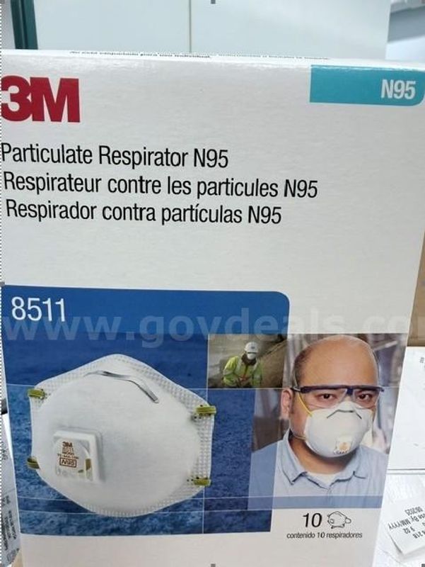 1,600 3M Model 8511 N95 Respirators – PAST MANUFACTURER USE-BY DATE