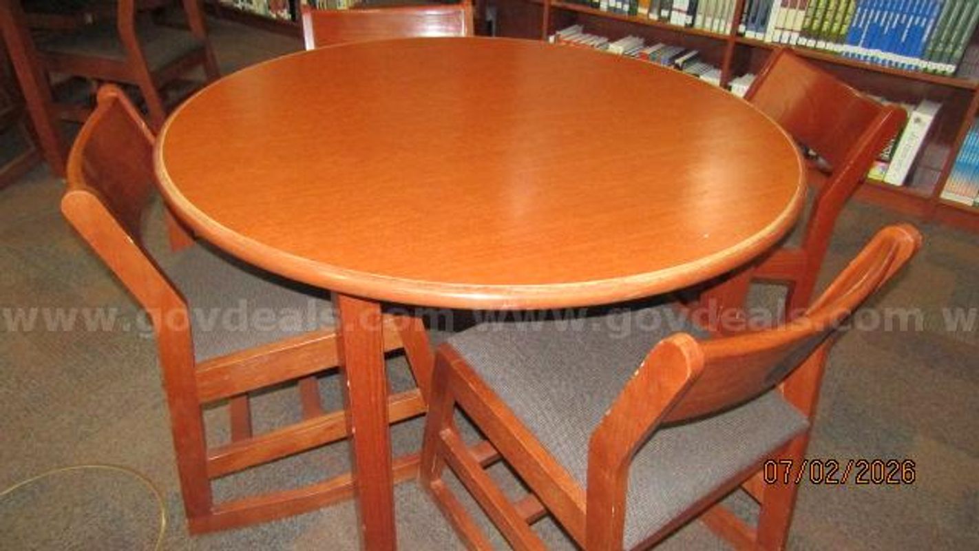 4' round table and 4 chairs