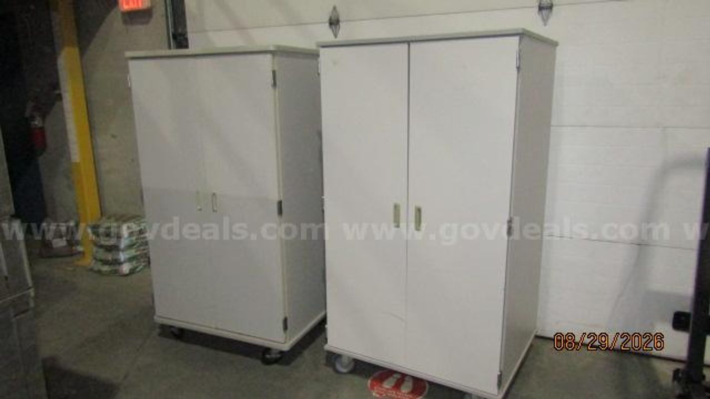 Rolling storage cabinets 2 ea