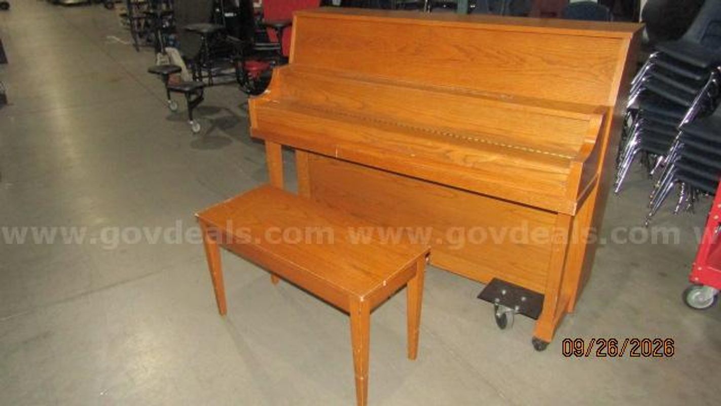 Piano with bench