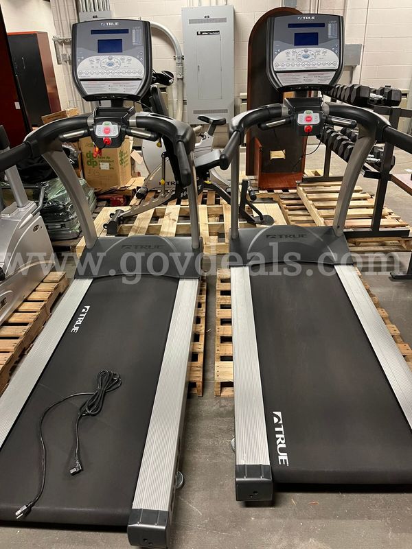 True Fitness Treadmill, Cross Trainer, Upright Bike, Bench with Dumbbells and Dumbbell Rack - Great Condition