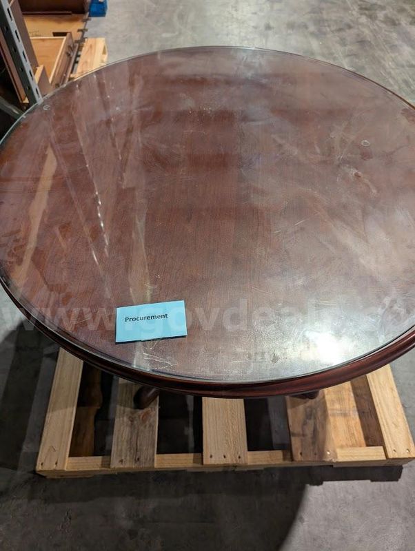 1 Used Round Table with Glass Top