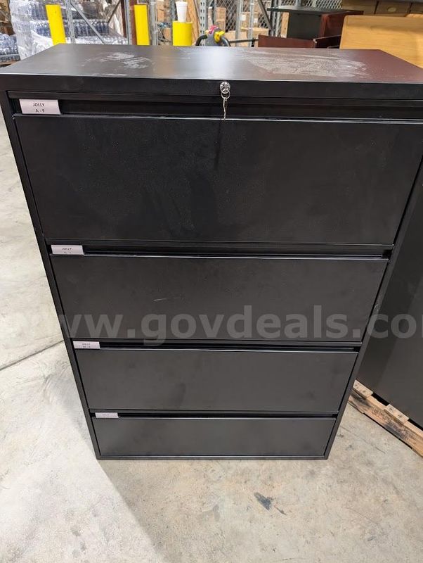 1Used Large Black File Cabinets w/ Key