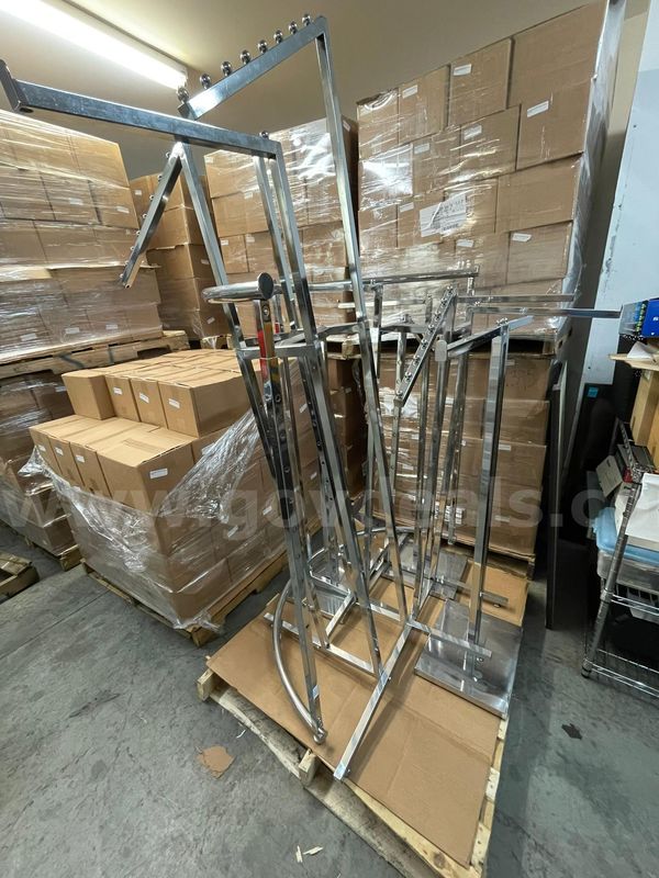 Lot of clothing display racks