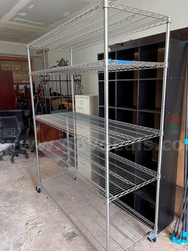 5 Tier Metal Rolling Shelving Unit