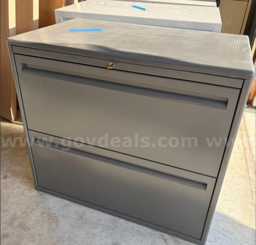 (1 LOT) 3x Two Drawer Lateral Metal Filing Cabinets