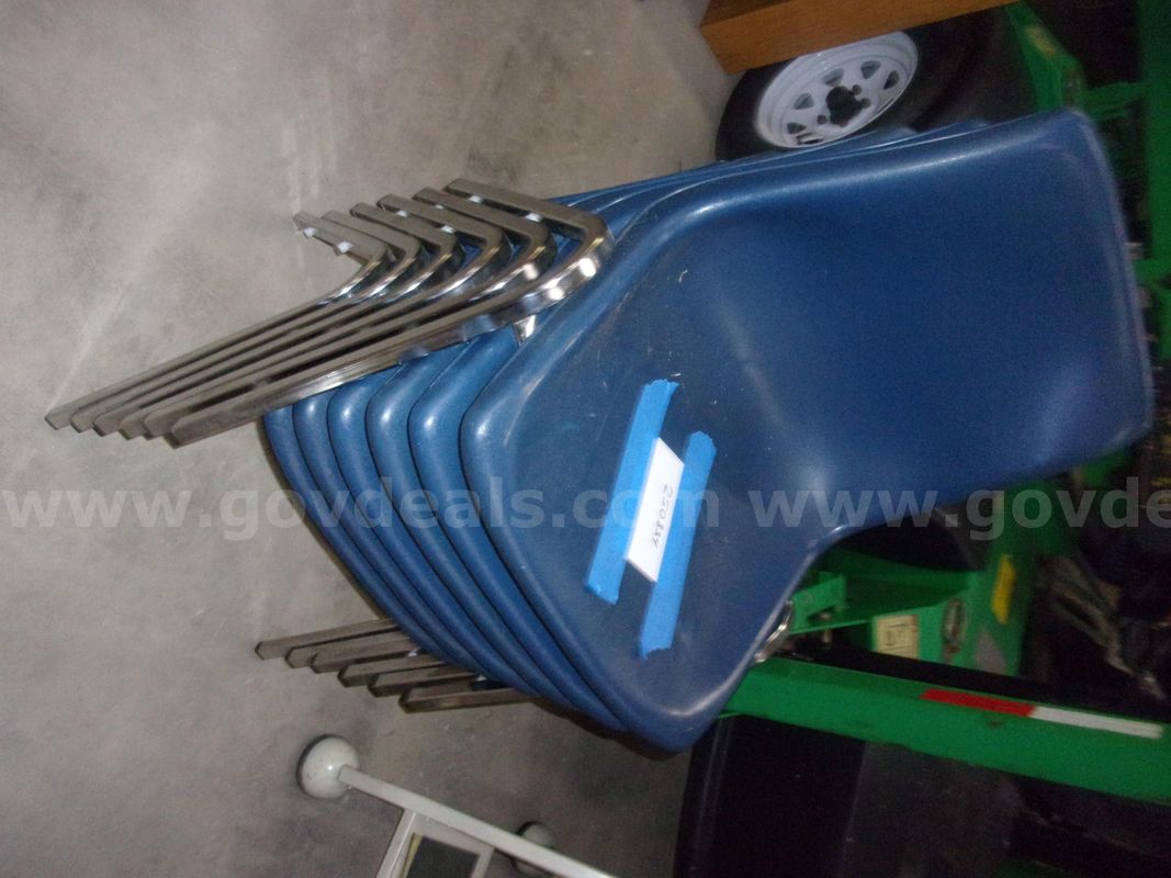 Set of six stacking chairs