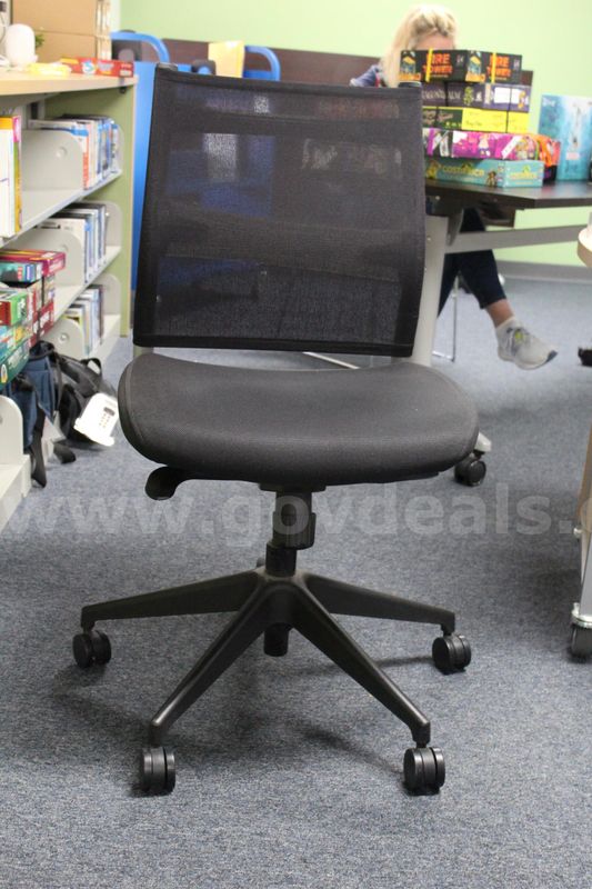 Lot of 3 Black Cushioned Office Chairs