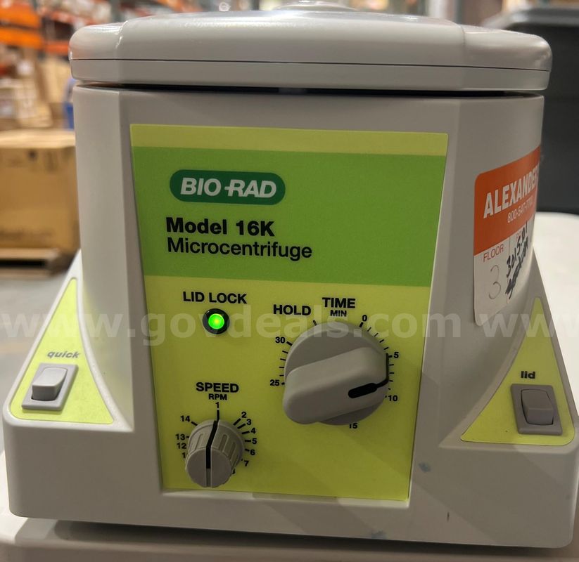 Bio-Rad Model 16K Microcentrifuge.