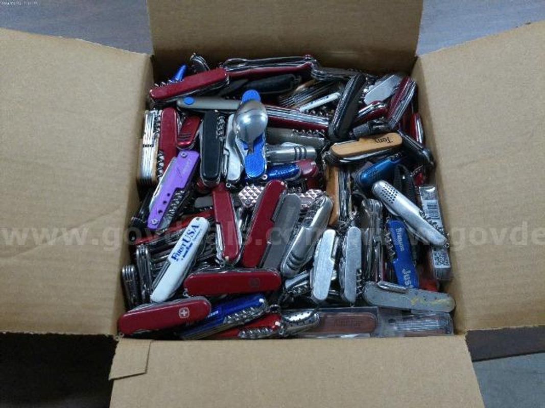 Lot of Approx. 43 Lbs of Large Swiss Army Knives.